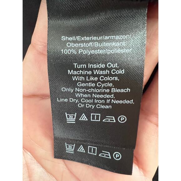 Donna Karan New York Black Satin Wide Leg Pants M Elastic Waist Lounge - Picture 10 of 12